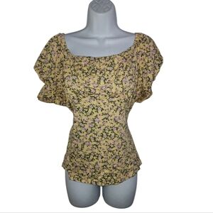Torrid Slub Floral Super Soft Slub Scoop Neck Bust Fitted Top Plus Size 2X